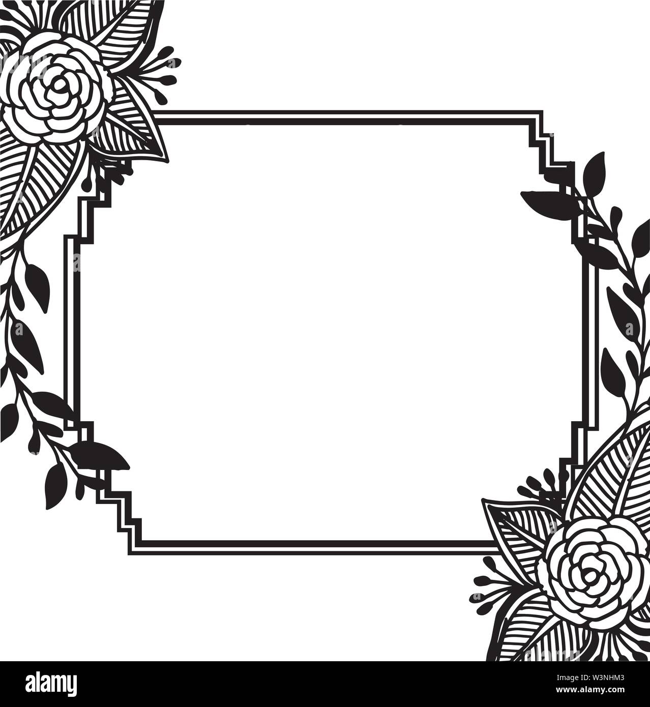 Black Border Frame Wedding Invitation Card 