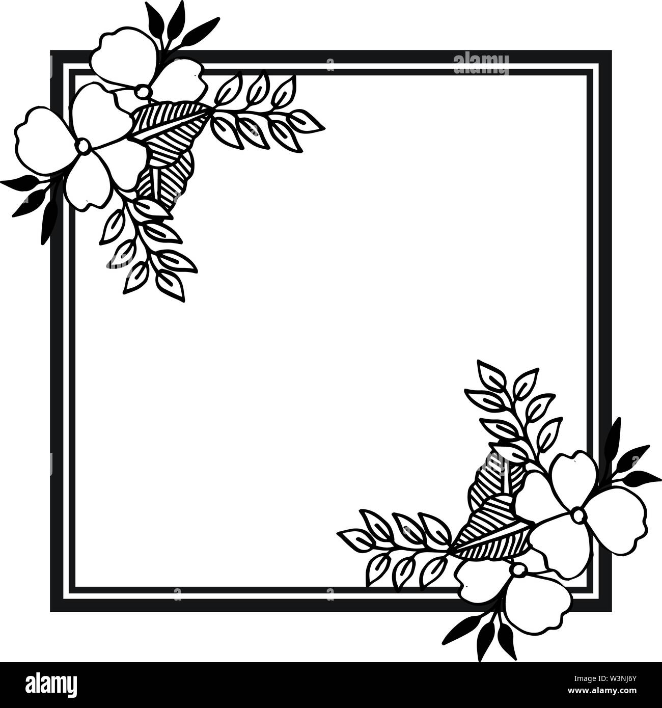 Beautiful floral border pattern frame, design various greeting