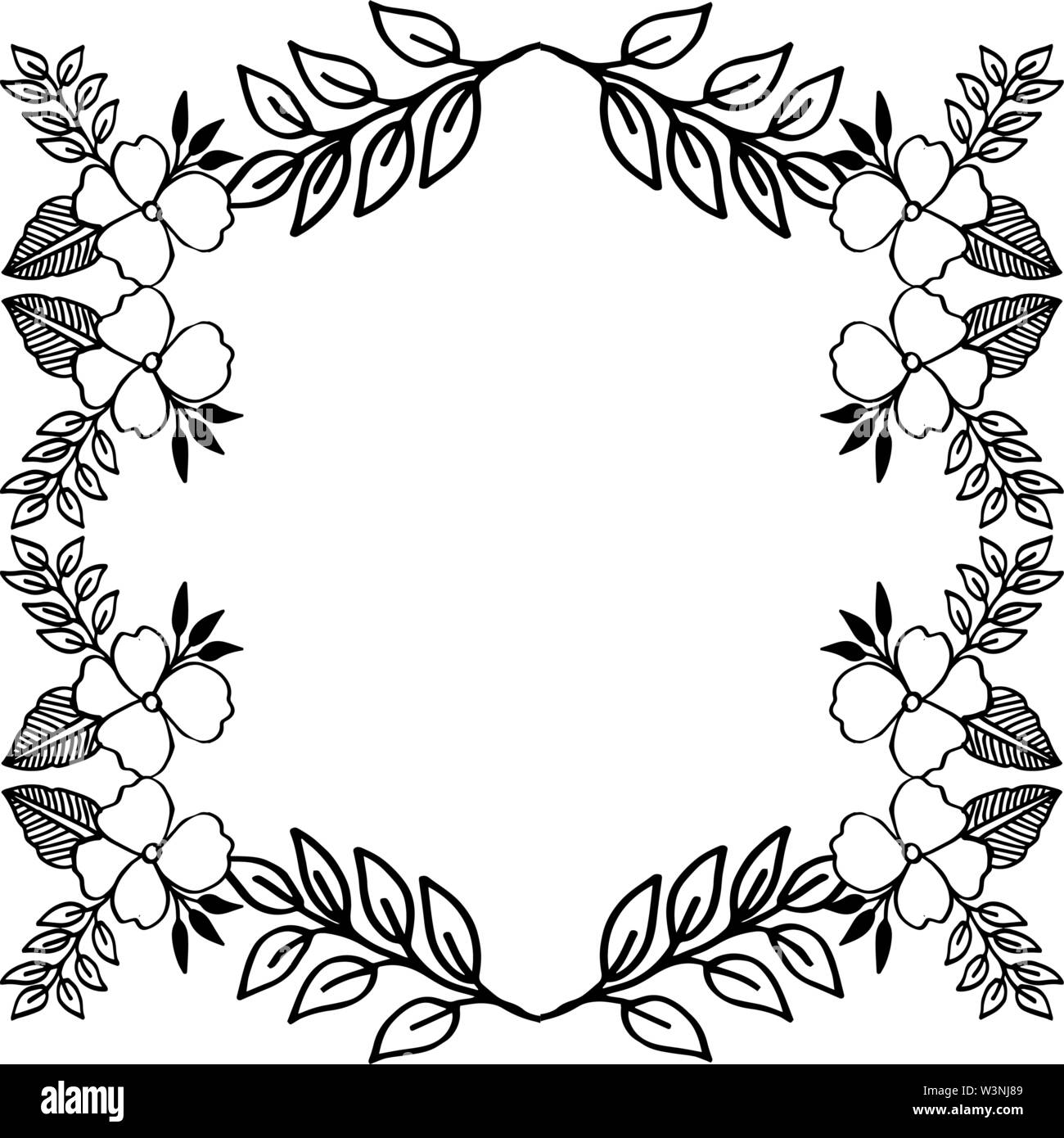 Beautiful floral border pattern frame, design various greeting