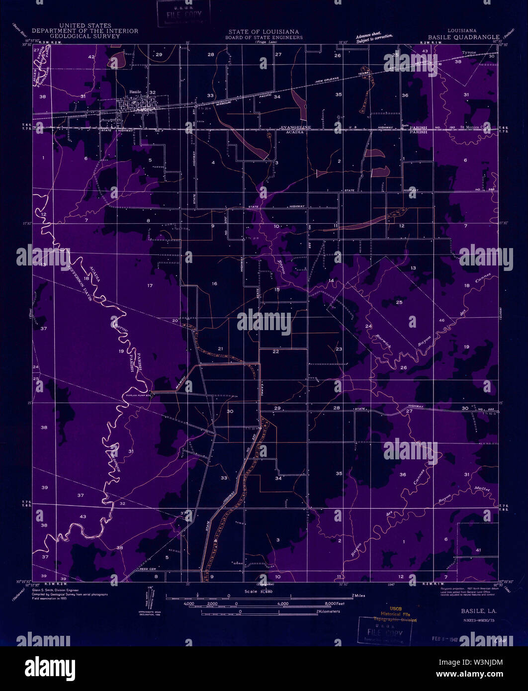 Basile louisiana map hires stock photography and images Alamy