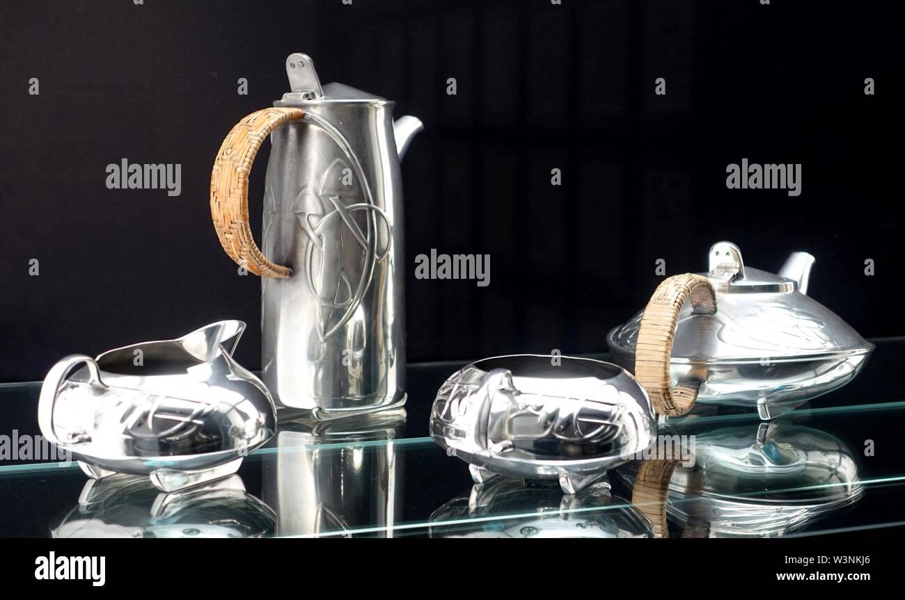 Coffee and tea service, designed by Archibald Knox, made by W. H