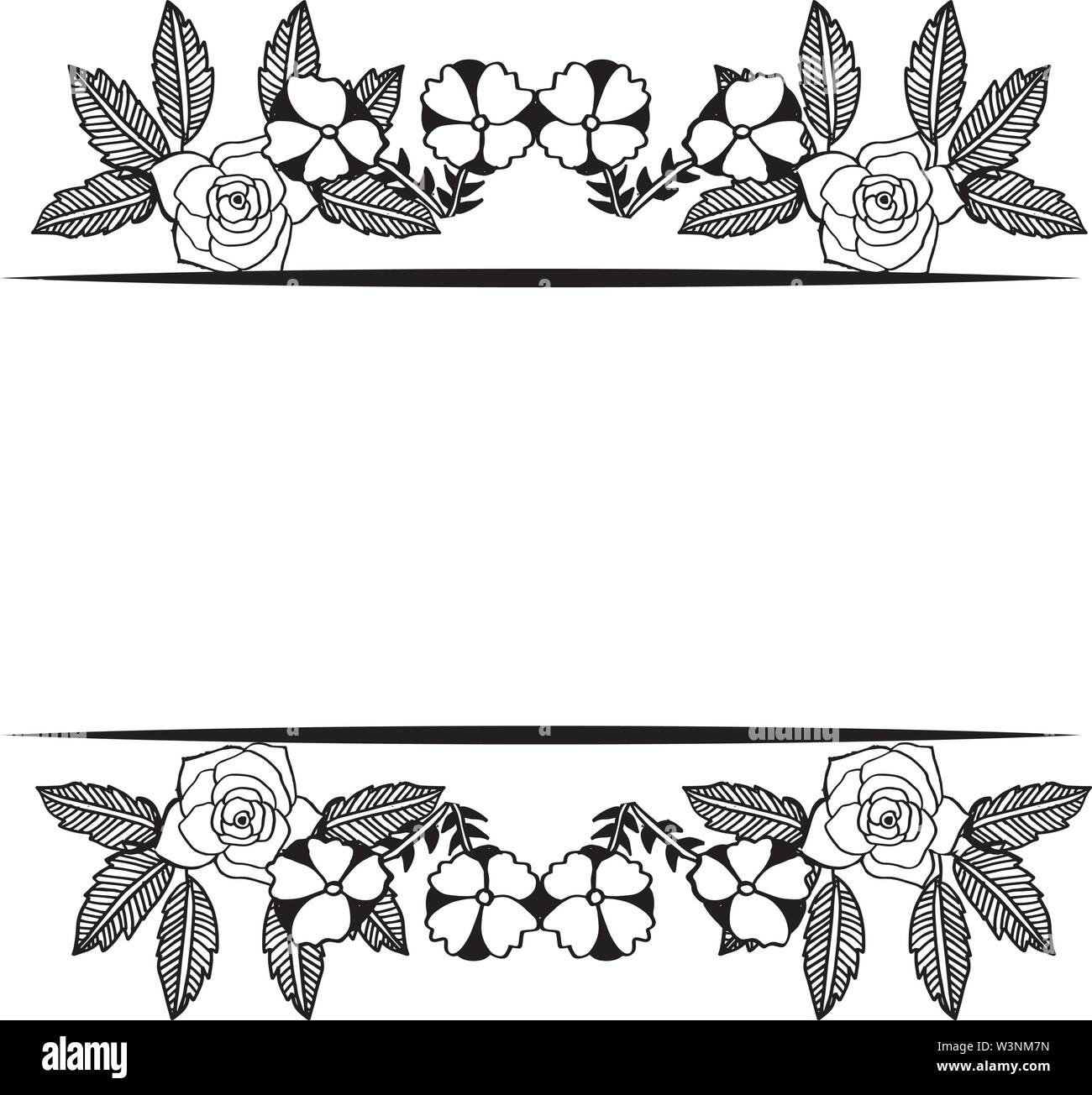 Crowd flower and leaf, beautiful wedding invitation card. Vector ...
