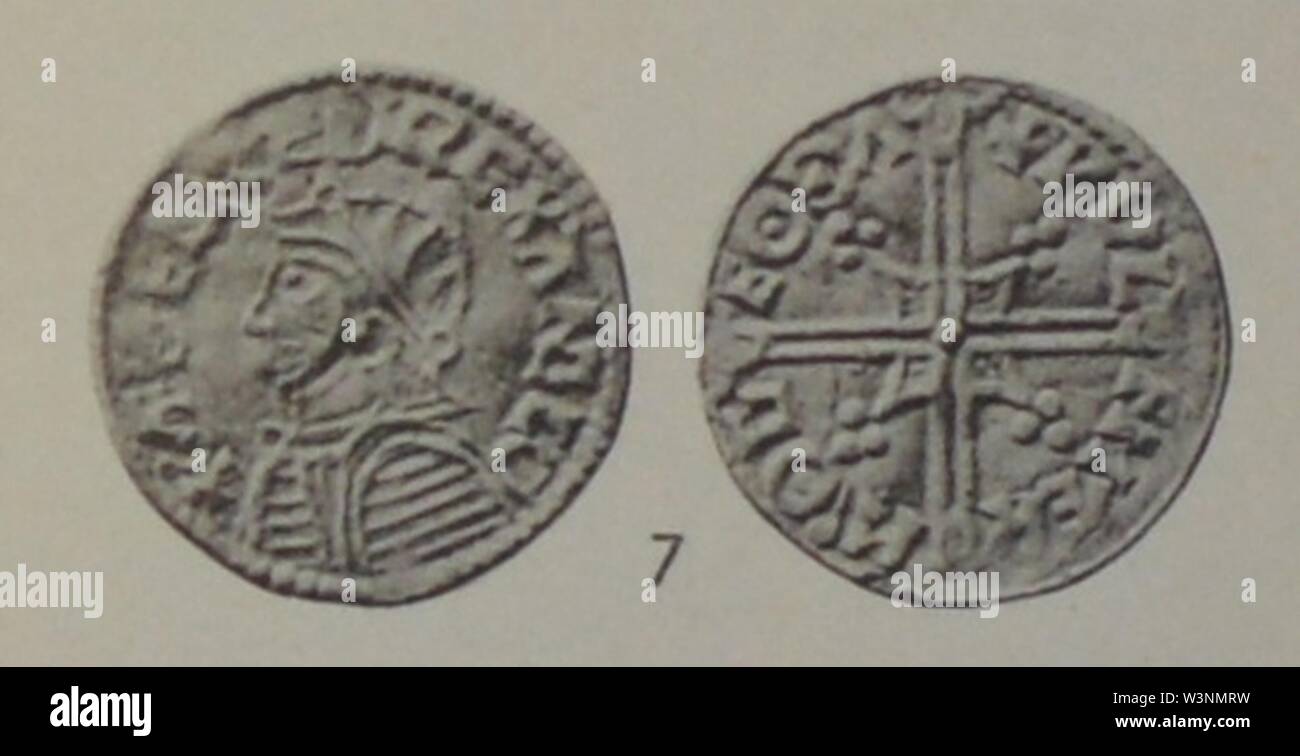 Coin of King Æthelred the Unready. Stock Photo
