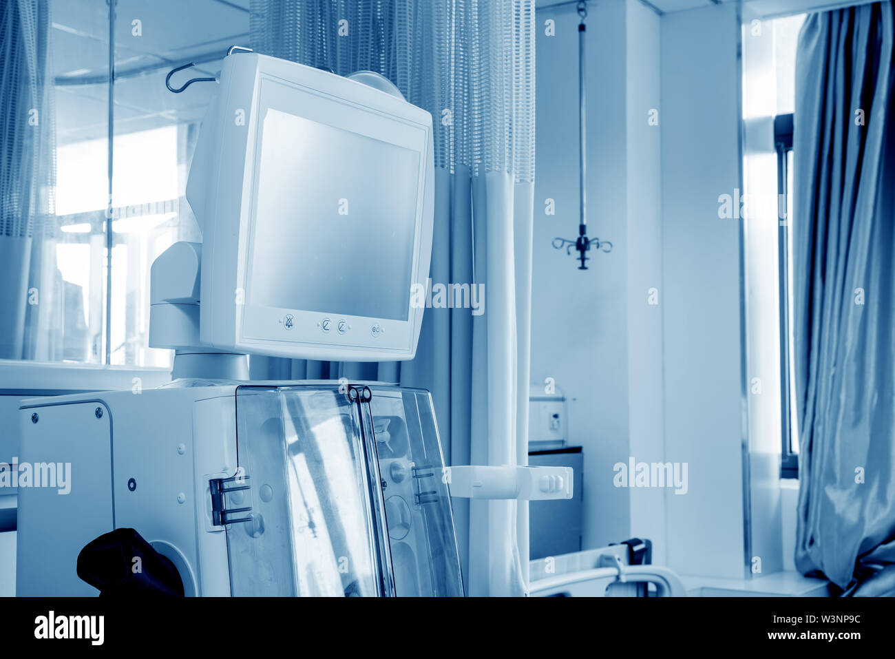 Hemodialysis machines with tubing and installations. Health care, blood