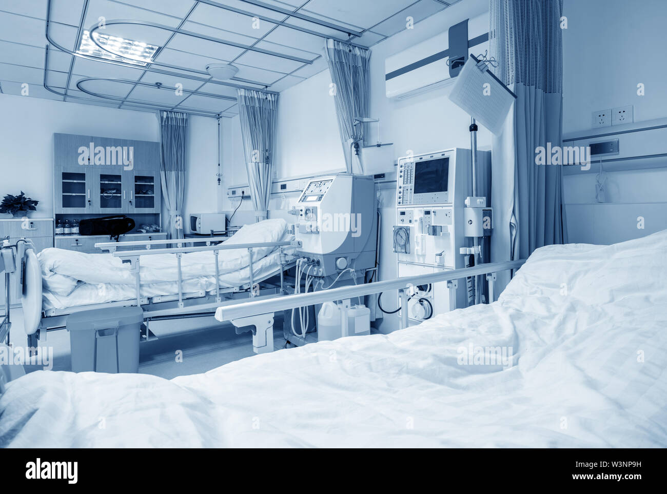 Hemodialysis machines with tubing and installations. Health care, blood