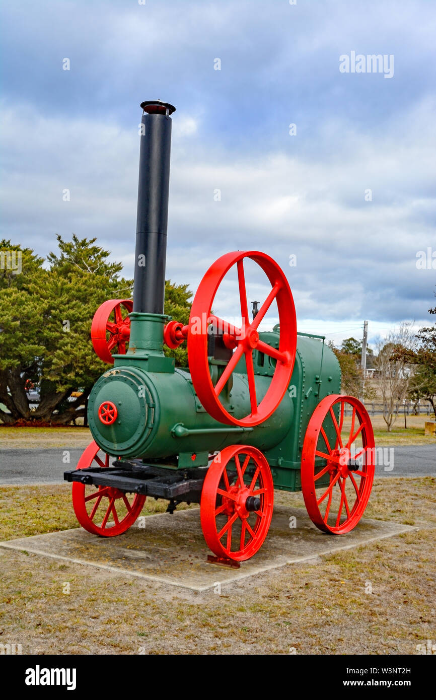 Ruston Hornsby Portable Steam Engine on display at Tenterfield NSW Australia. Stock Photo