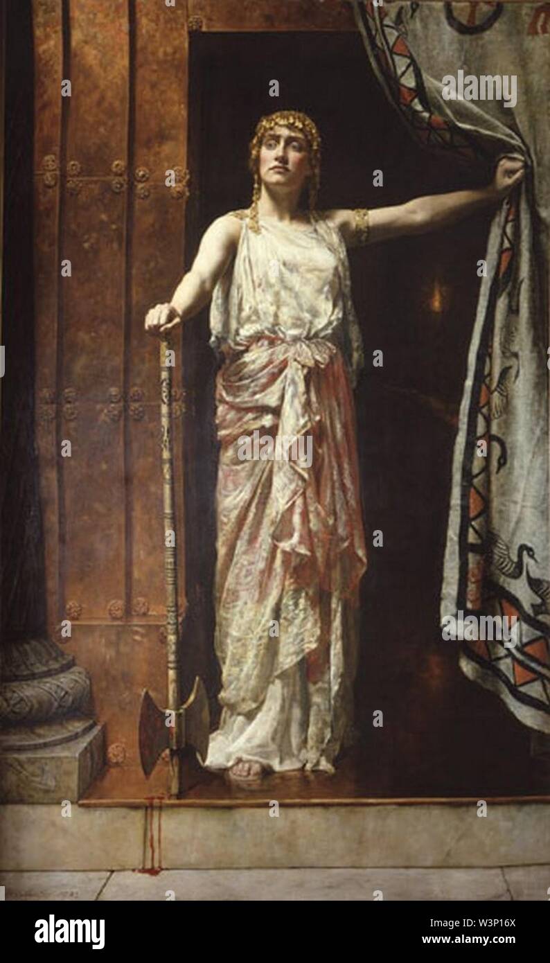 Collier-Clytemnestra after the murder. Stock Photo
