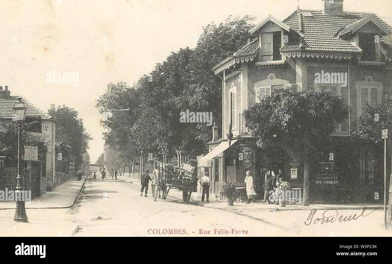 Colombes.Rue Félix-Faure. Stock Photo