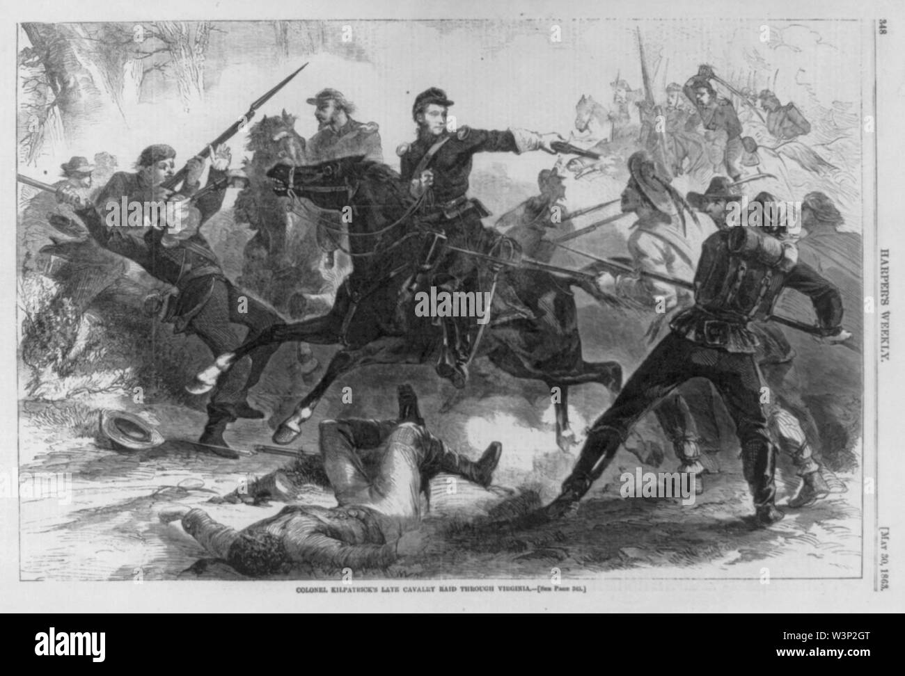 Colonel (Hugh Judson) Kilpatrick's late cavalry raid through Virginia Stock Photo