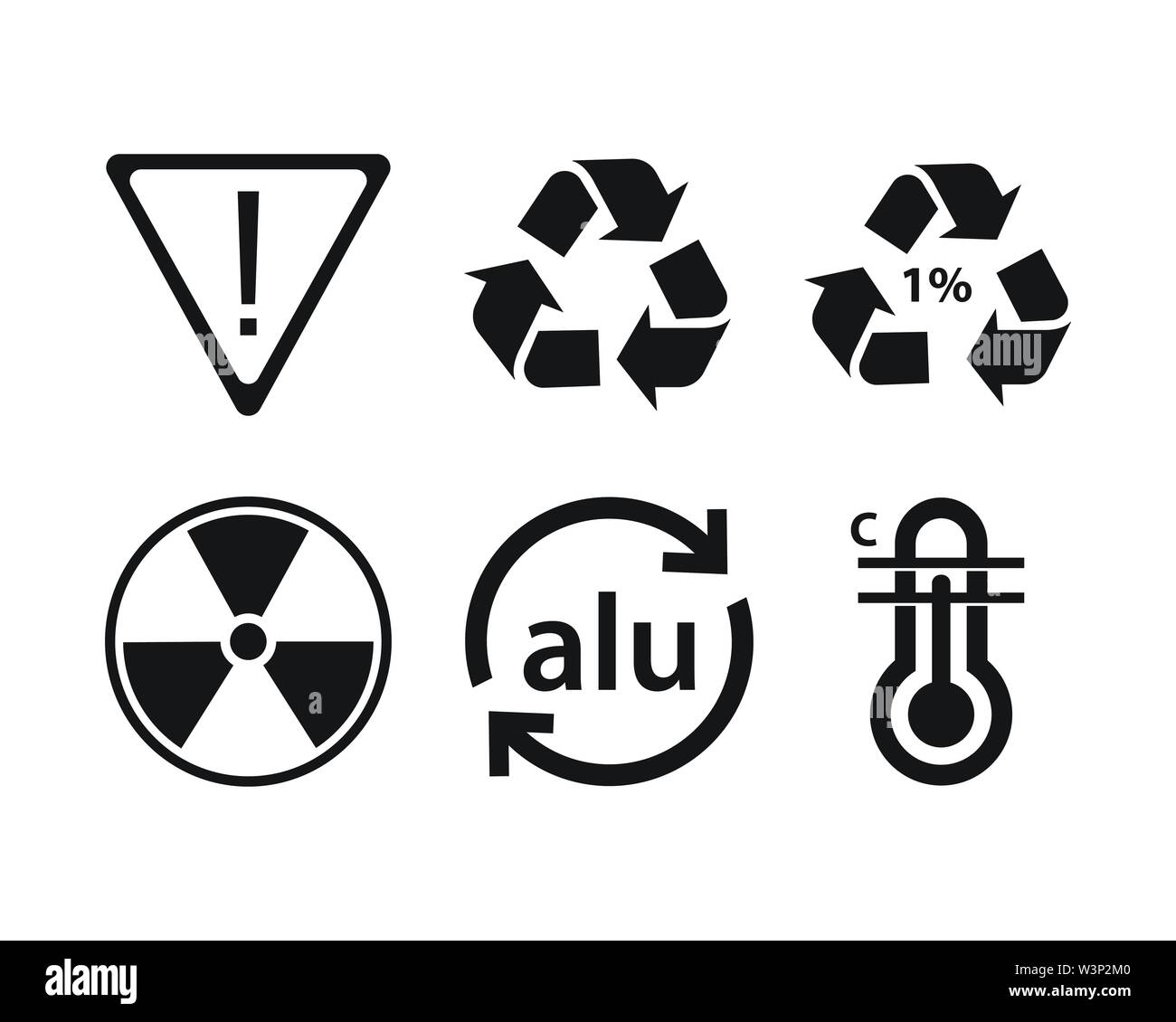 Packaging symbol warning vector Set design illustration Stock Vector