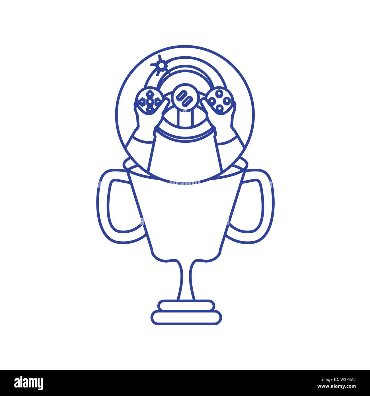 hands using video game car wheel control vector illustration design ...