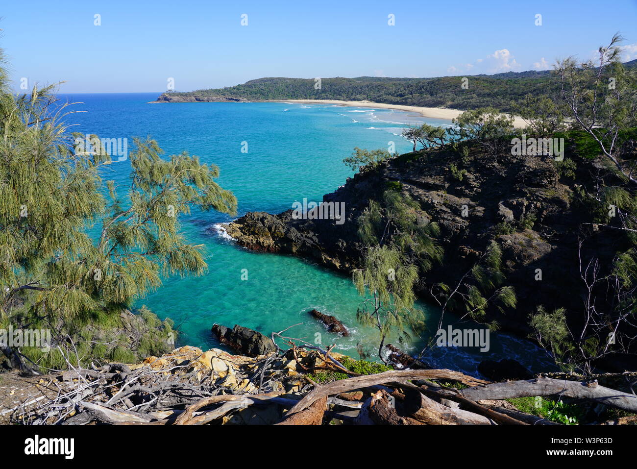 View of Dolphin Point in the Noosa National Park in Noosa, Sunshine Coast, Queensland, Australia Stock Photo
