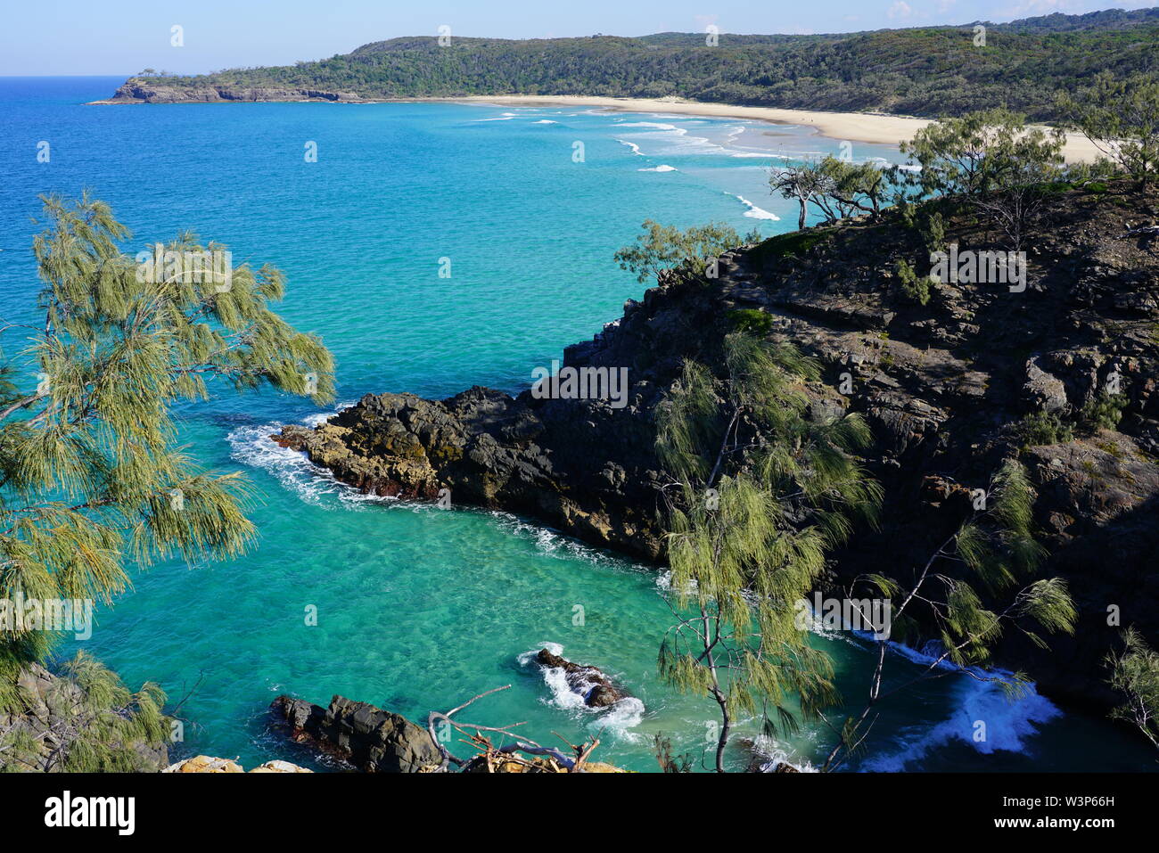 View of Dolphin Point in the Noosa National Park in Noosa, Sunshine Coast, Queensland, Australia Stock Photo