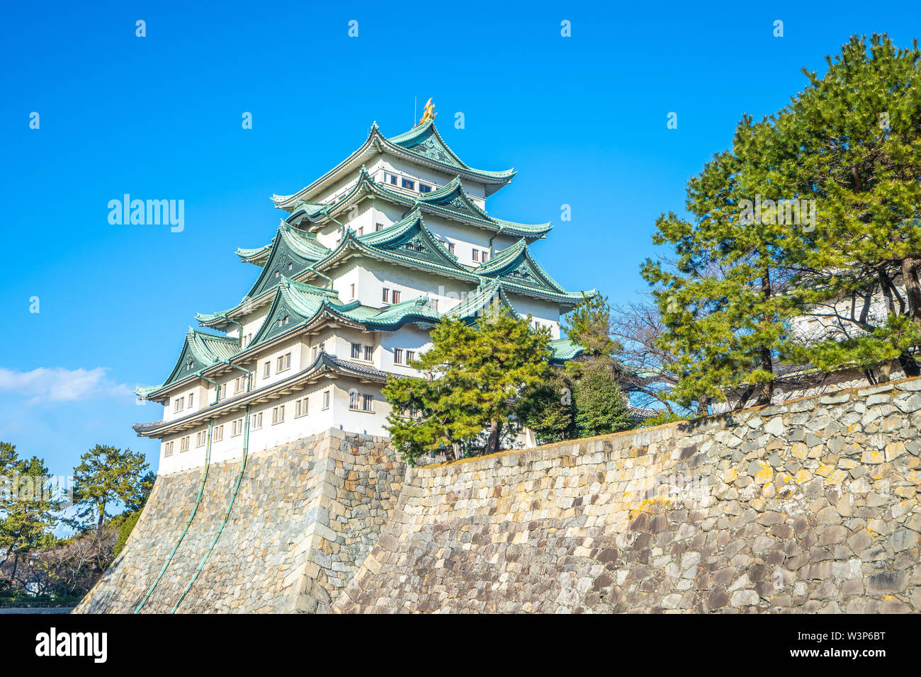 Nagoya, Japan - February 16, 2019: Main keep of Nagoya Castle in Nagoya, Japan. Stock Photo