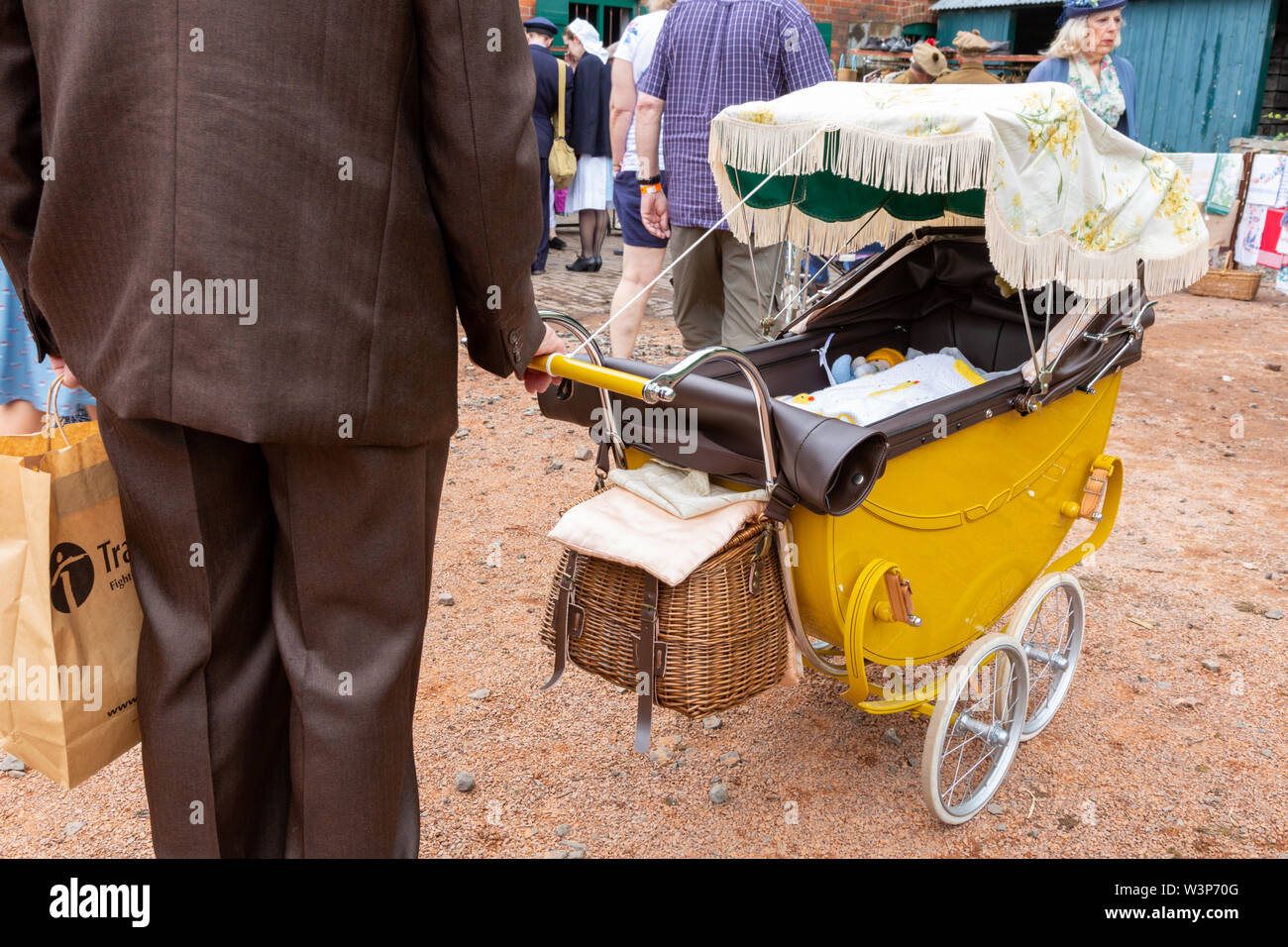 little town wooden pram
