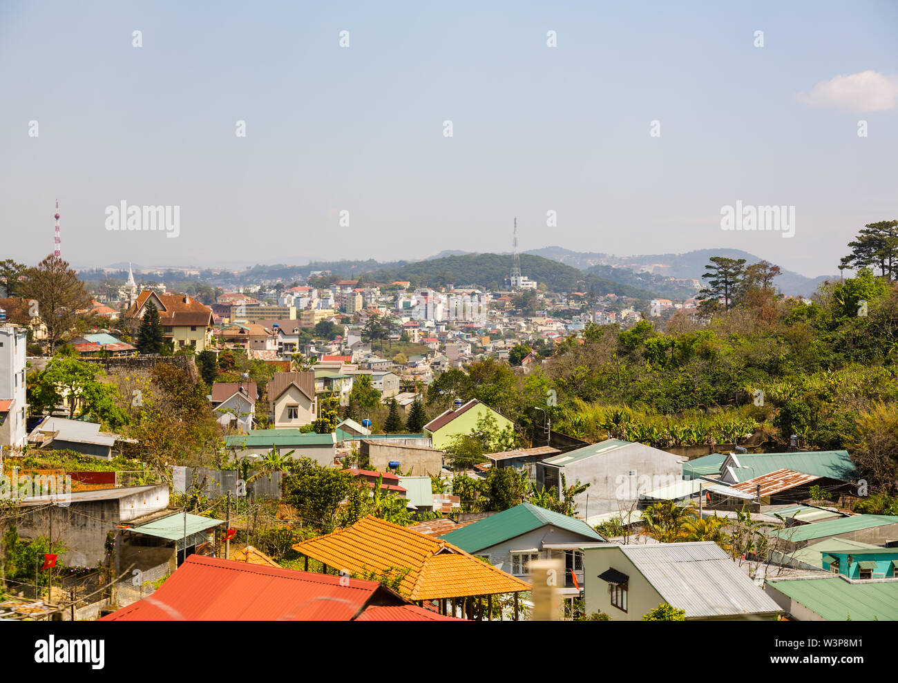 View of the city of Dalat from a height Stock Photo