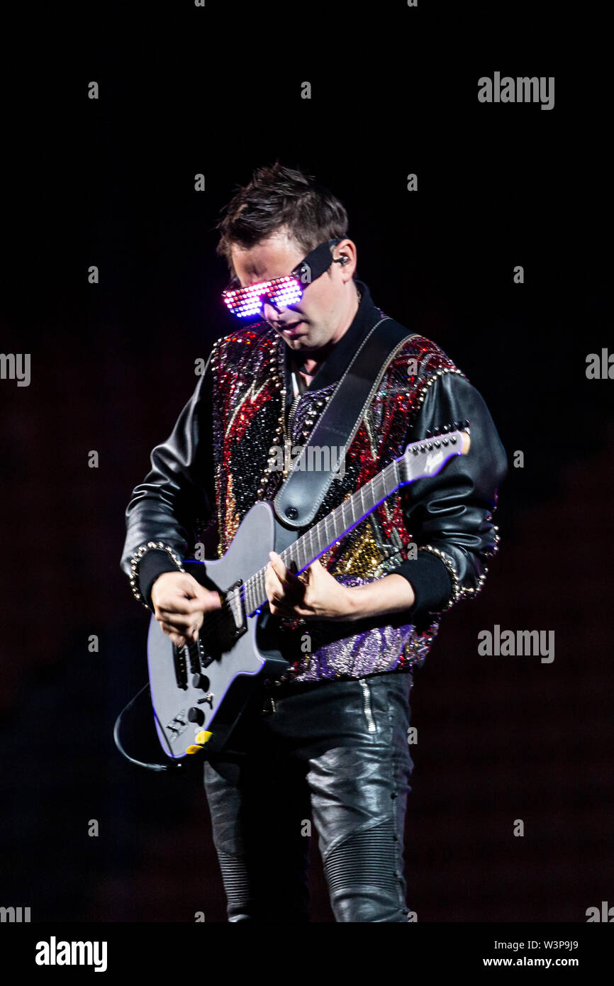 Muse live in Milan for the Simulation Theory Tour 2019 Stock Photo