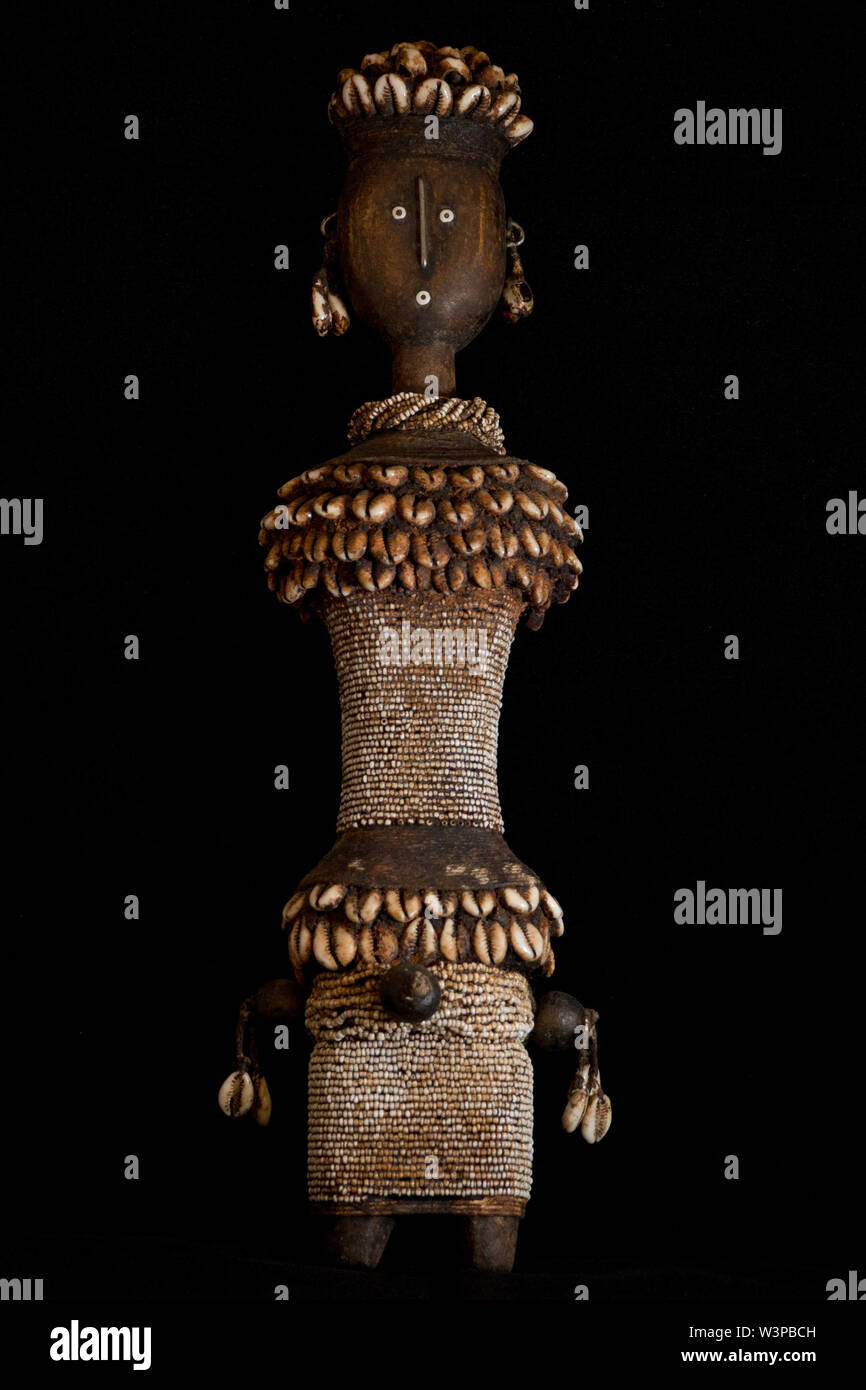 Africa, Cameroun, tribal art, Namji people, cowrie shells doll Stock Photo