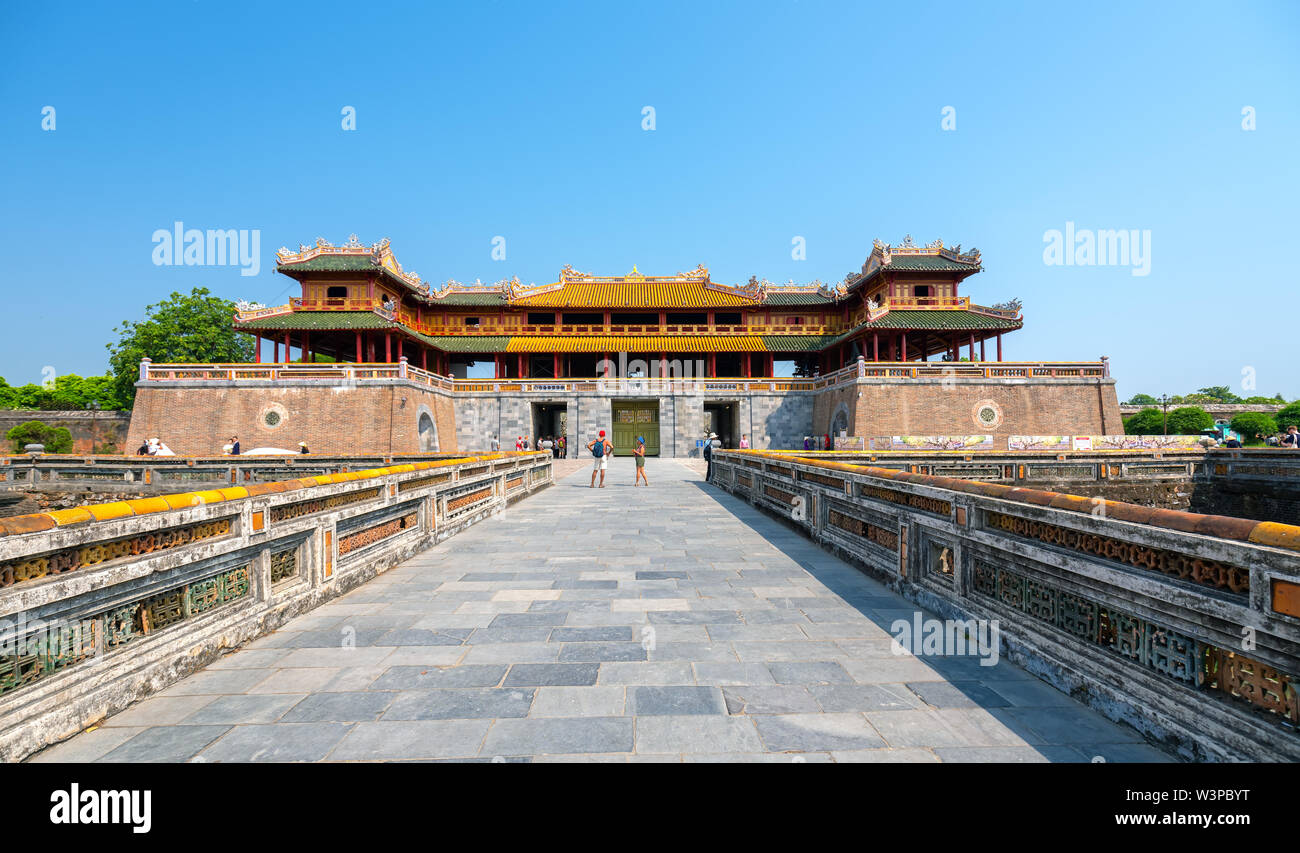 Dai Noi Palace Complex of Hue Monuments. The place that leads to the palaces of kings is the official in the 19th century in Hue, Vietnam Stock Photo