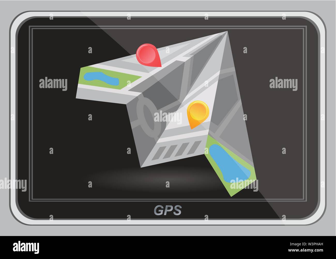 Global Positioning System, navigation. Vector illustration Stock Vector