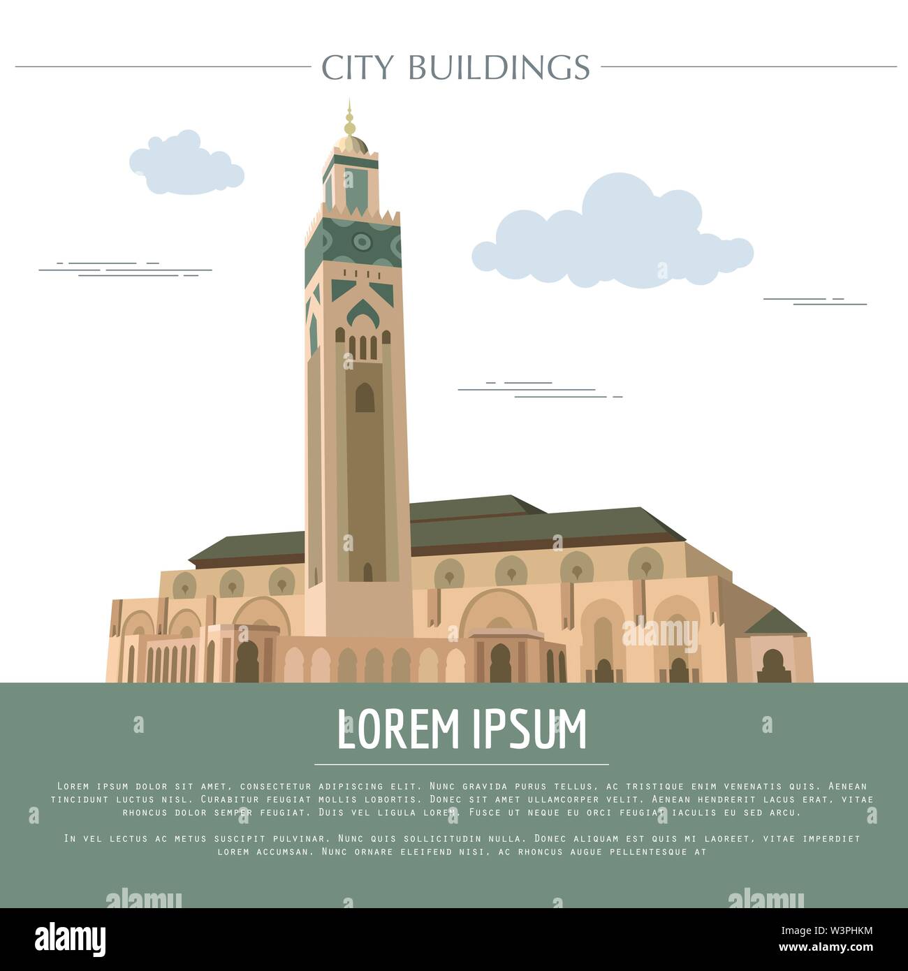 City buildings graphic template. Morocco. Vector illustration Stock Vector