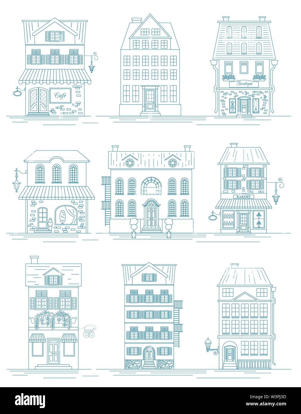 Great city map creator. Outline version. House constructor. House, cafe ...