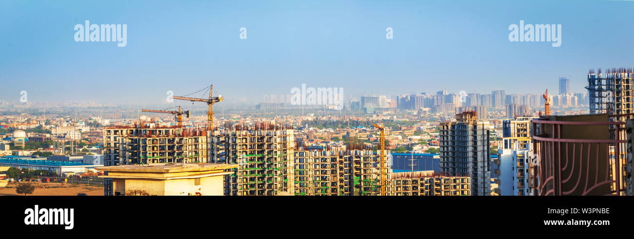 view of construction in the city of high rise building/ apartments development in country. background for real estate companies Stock Photo