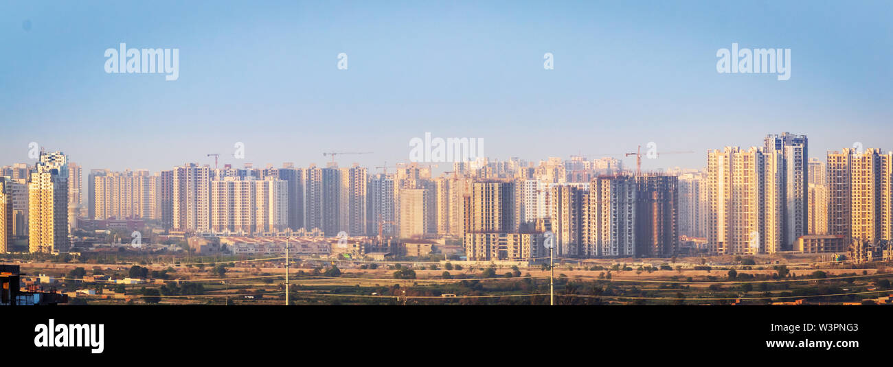 panoramic Highrise buildings in Greater Noida, Uttar Pradesh, India