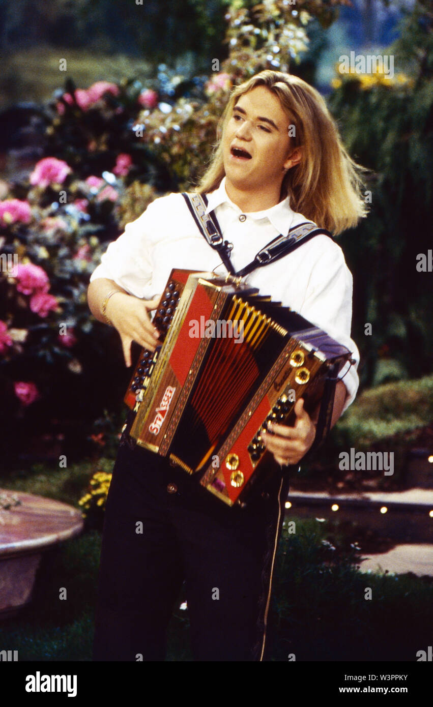 Florian Silbereisen, deutsches Akkordeon-Wunderkind, Deutschland 1999. German accordion star Florian Silbereisen, Germany 1999. Stock Photo