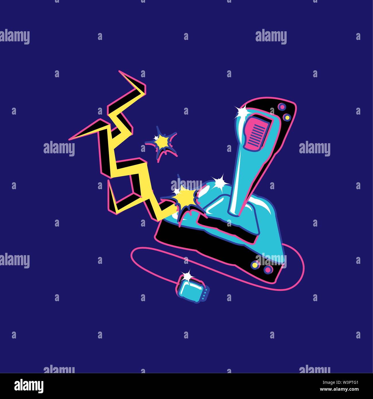 video game joystick control with power ray vector illustration design ...