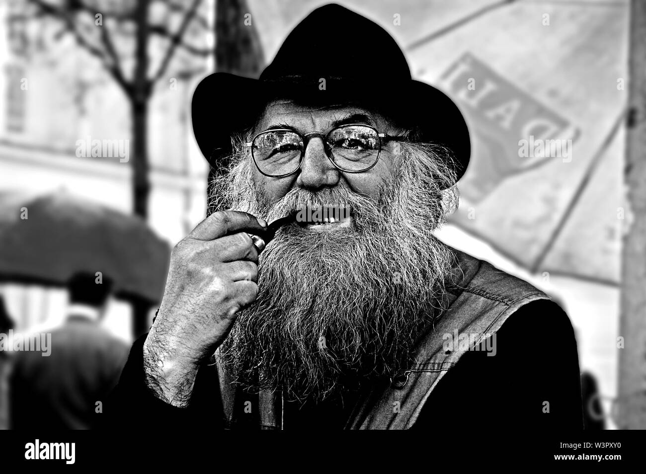 Portrait of man with beard Paris. France Stock Photo