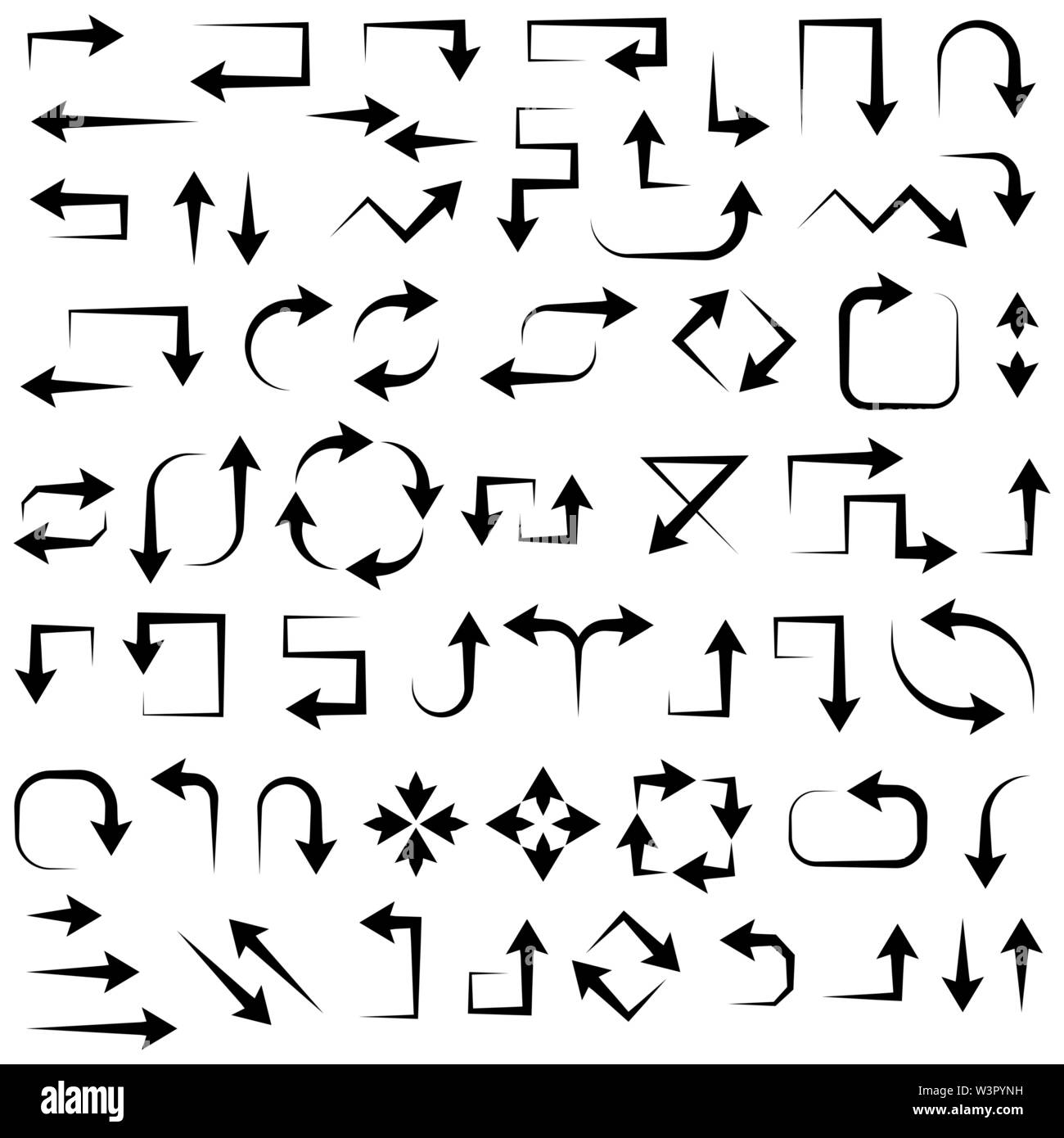 Arrows. Black flat icons collection Stock Vector Image & Art - Alamy