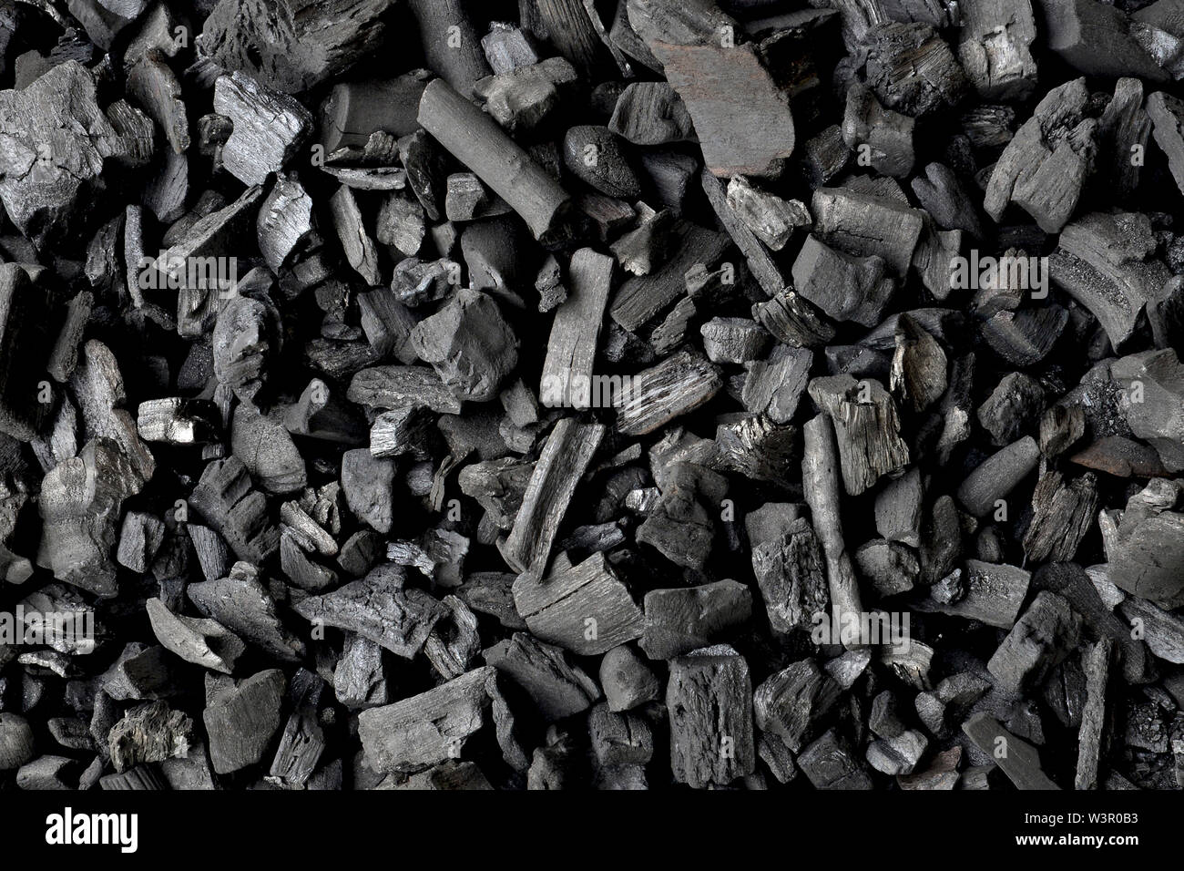 Charcoal for barbecuing, small pieces. Germany Stock Photo