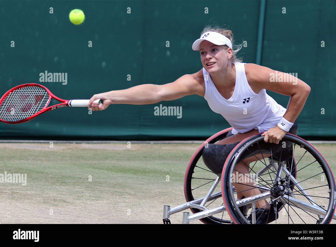 Diede de Groot of the Netherlands in the singles wheelchair tennis  championships at Wimbledon 2019 Stock Photo - Alamy