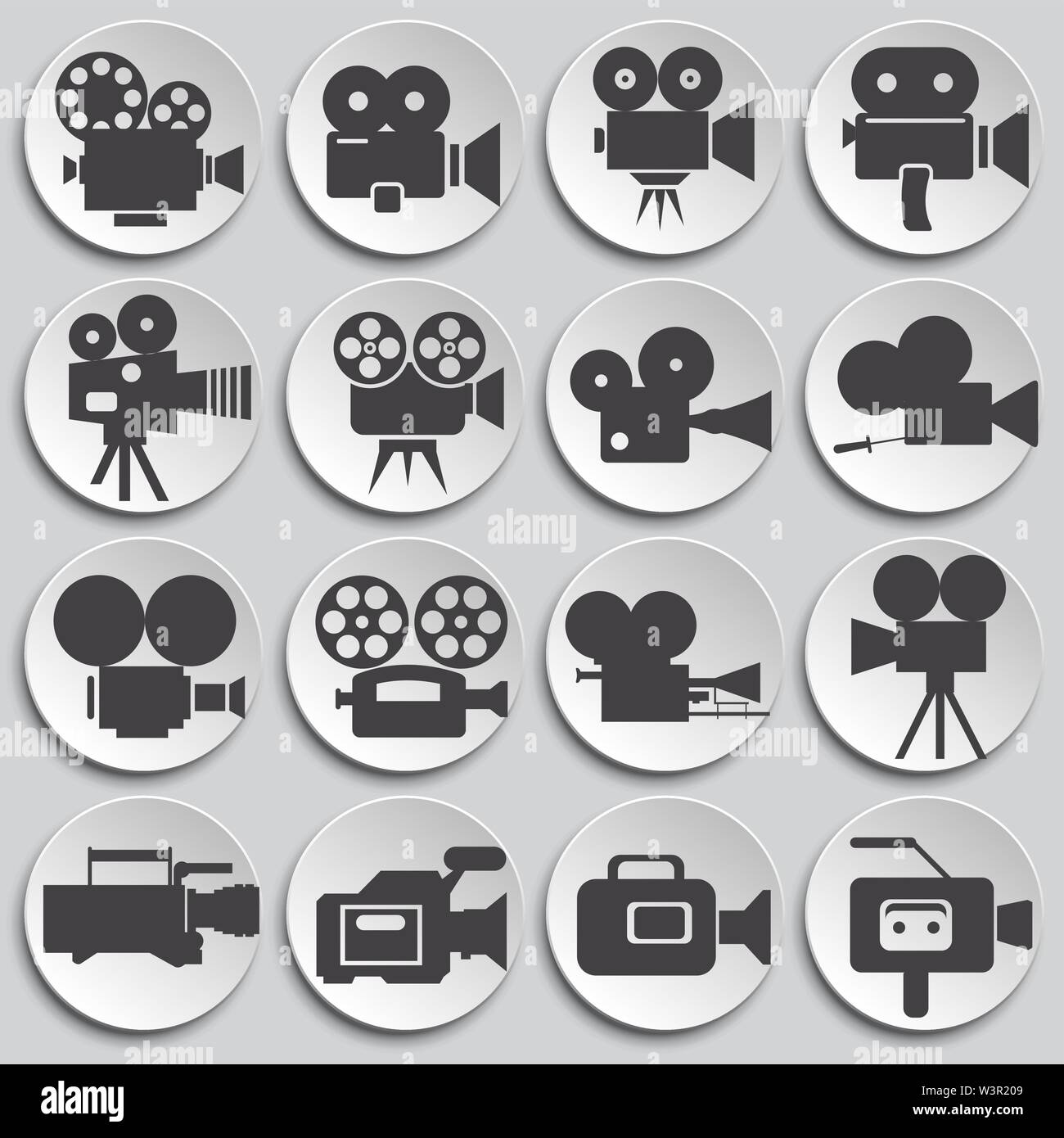 Cinema Camera Related Icons Set On Background For Graphic And Web Design Simple Illustration Internet Concept Symbol For Website Button Or Mobile Stock Vector Image Art Alamy