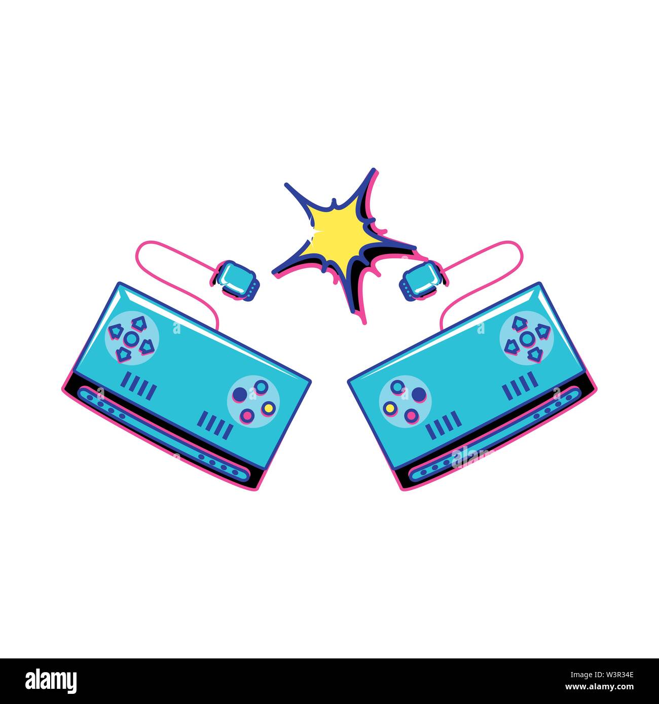 video game control with power star vector illustration design Stock ...