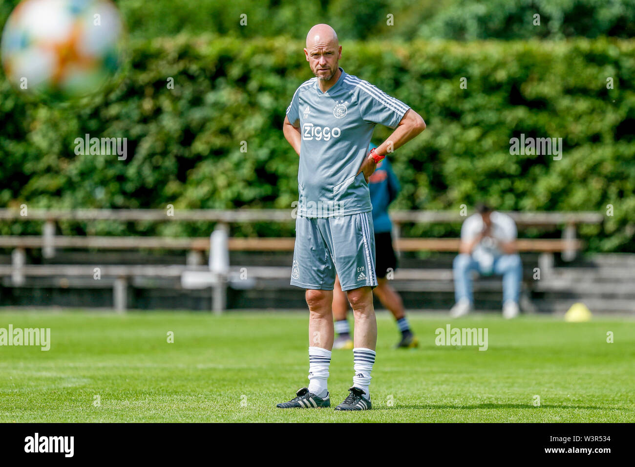 BRAMBERG AM WILDKOGEL, 17-07-2019, Ajax in Austria. Pre Season 2019-2020. Ajax training. Ajax trainer coach Erik ten Hag during training . Stock Photo