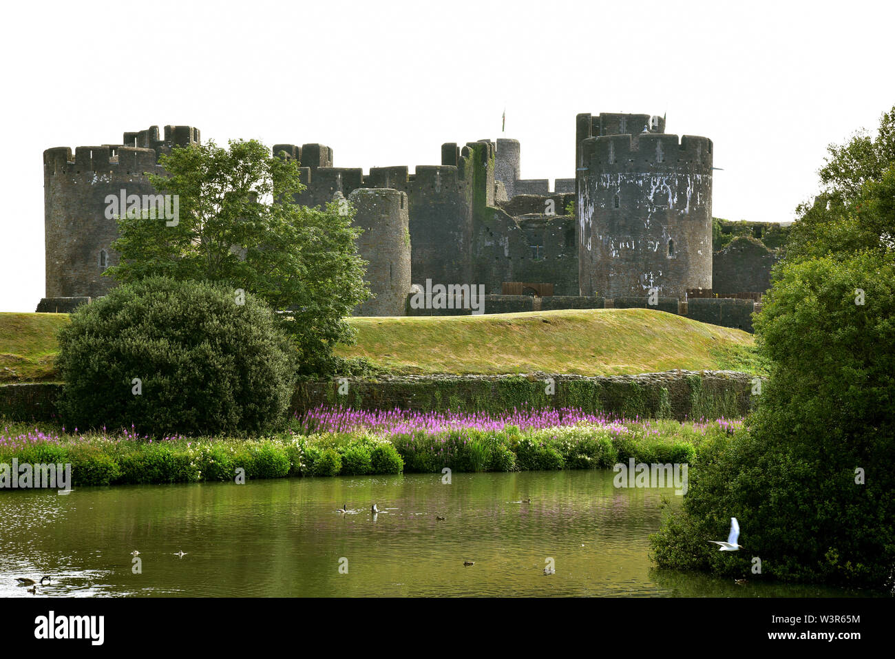 Caerphilly Castle South Wales High Resolution Stock Photography and