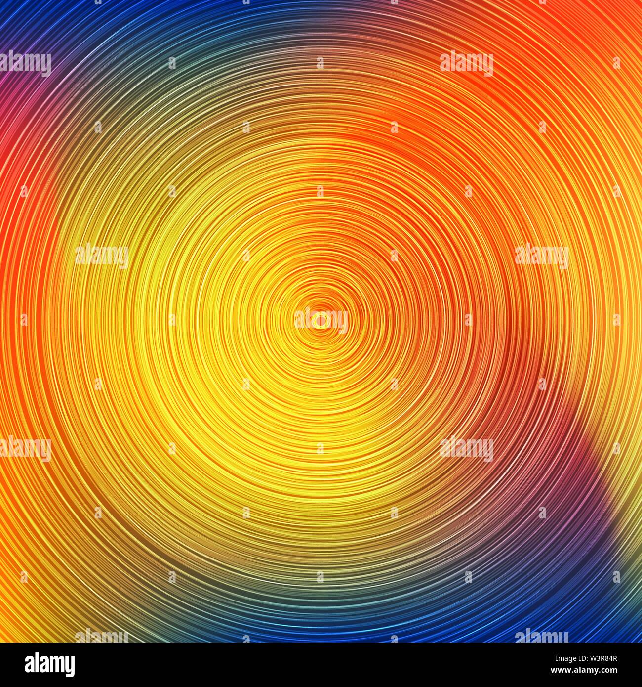 Abstract Colorful Concentric Circles Pattern on Blurred Background ...