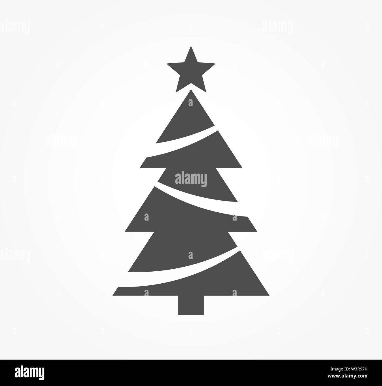 Christmas tree with star shape icon. Vector illustration Stock Vector ...