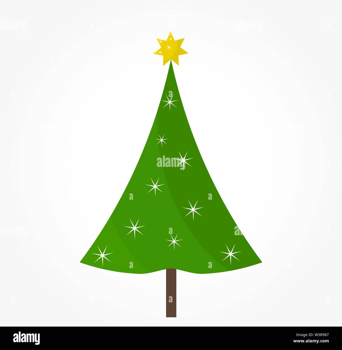 Green Christmas tree with star icon. Vector illustration Stock Vector ...
