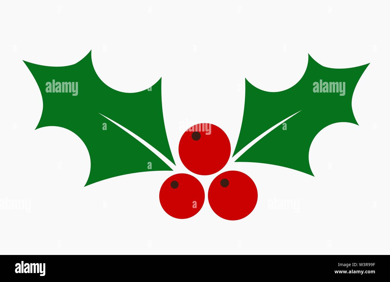 Christmas holly berries mistletoe flat icon. Vector illustration Stock ...