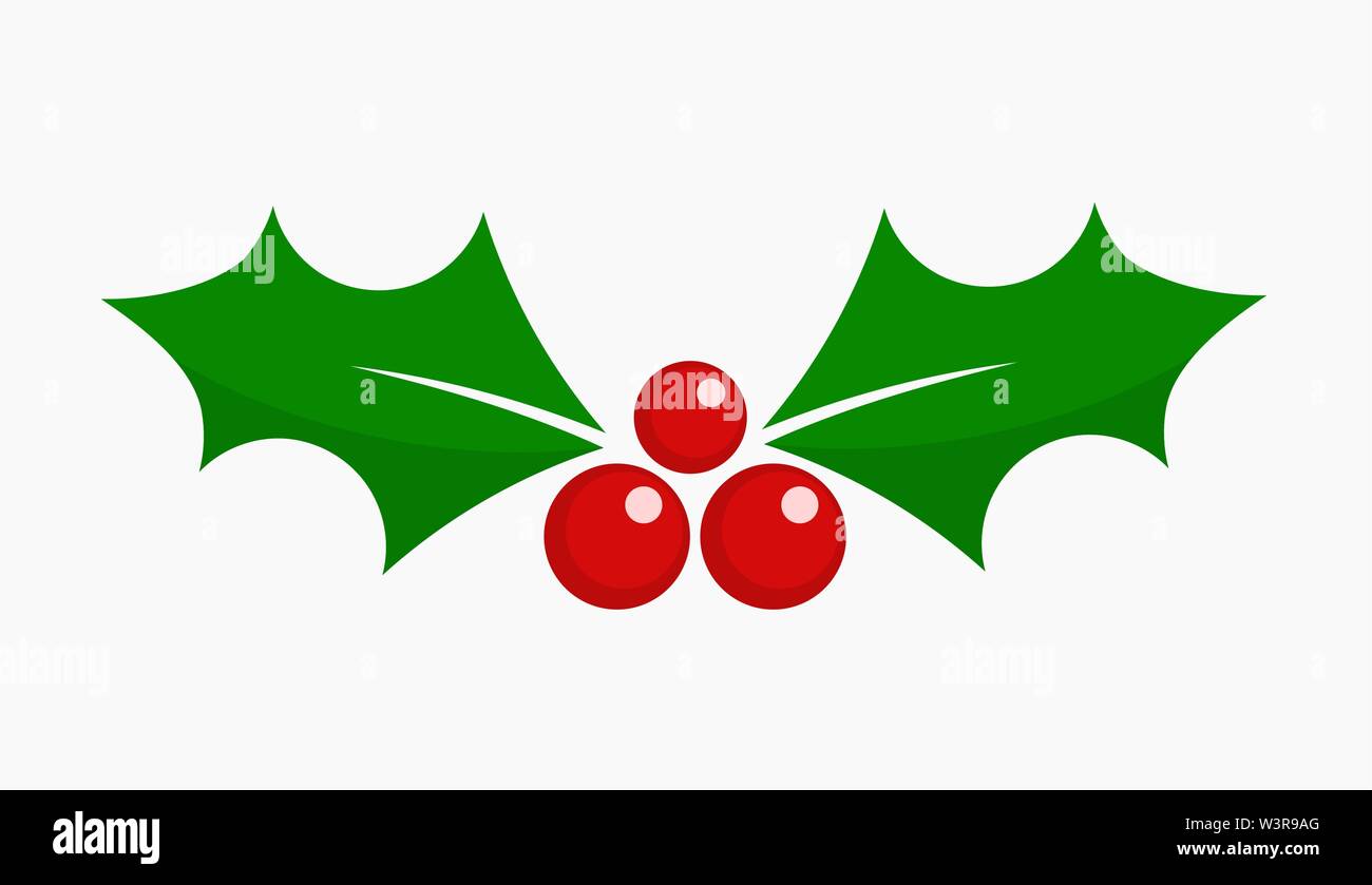 Download Christmas holly berry leaf icon. Vector illustration Stock ...