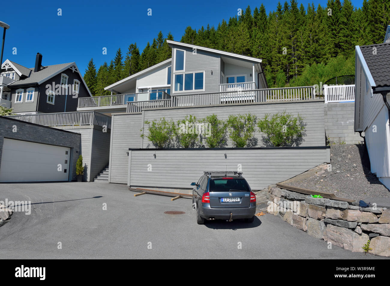 Holzhaus in Molde, Norwegen Stock Photo