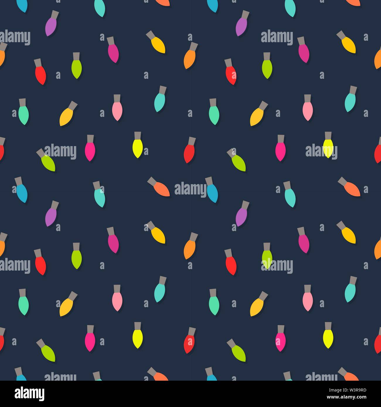 Christmas lights bulbs colorful seamless pattern. Vector illustration