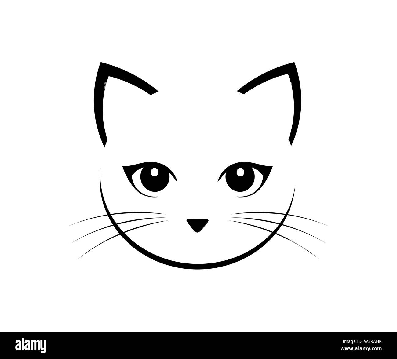 Cute cat face. Vector illustration Stock Vector Image & Art - Alamy