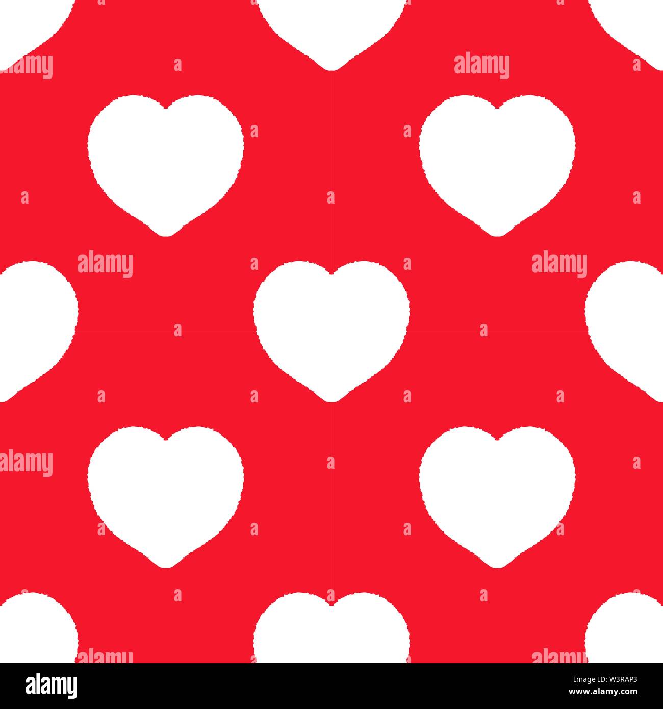 White hearts on red background pattern. Vector illustration Stock ...