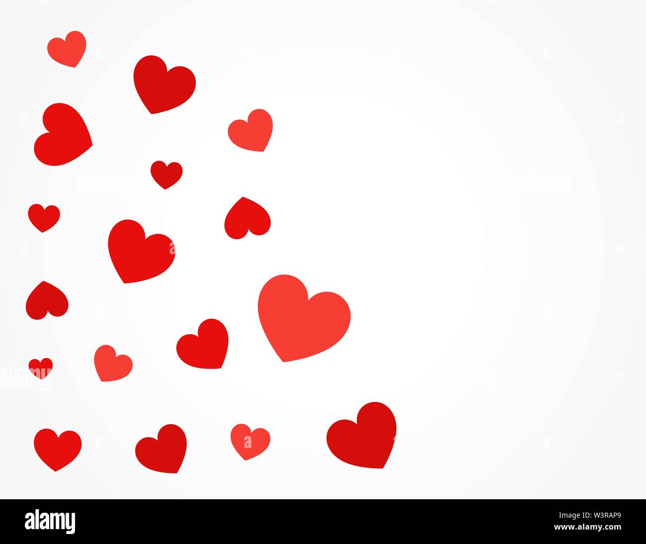 Cute red hearts card background. Vector illustration Stock Vector Image