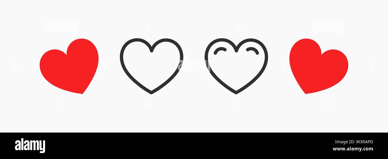 Cute hearts icons set. Vector illustration Stock Vector Image & Art - Alamy