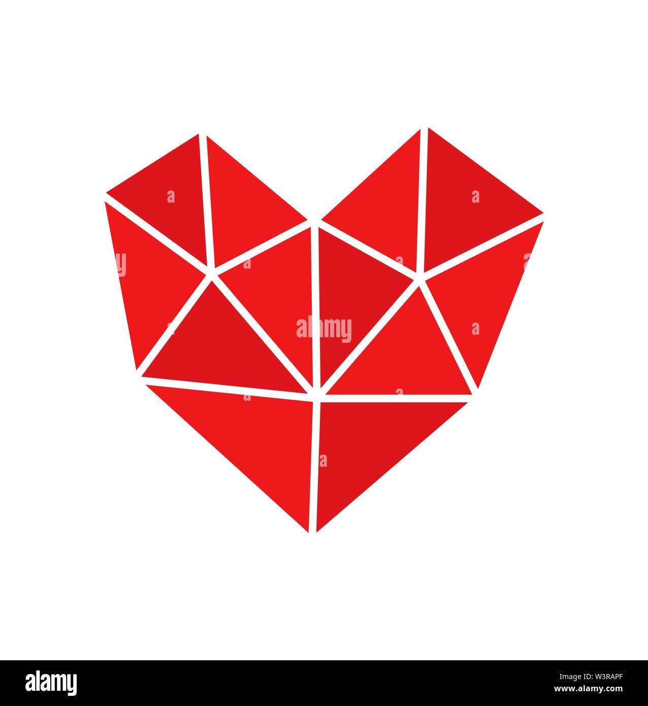 Heart shape made of triangles icon. Vector illustration. Stock Vector